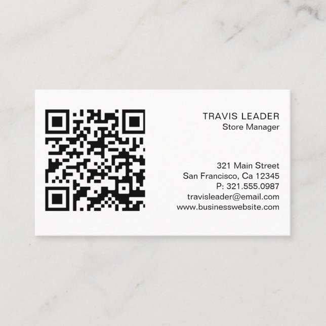 Modern Minimalist Simple Professional Logo QR Code Business Card (Front)
