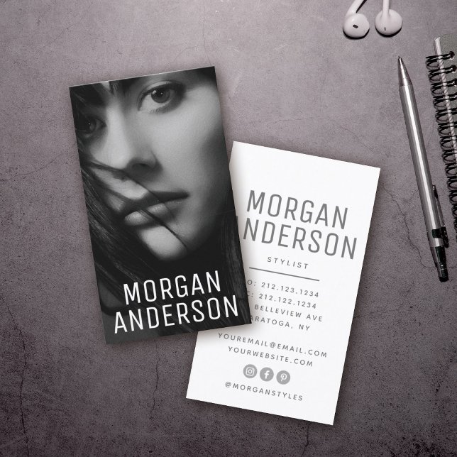 Modern Minimalist Simple Professional Photo Business Card (Creator Uploaded)