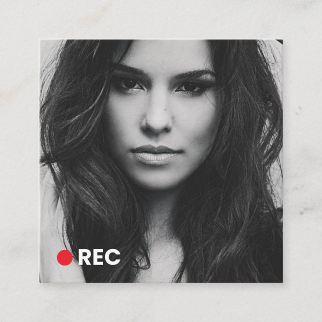 Modern Minimalist Simple Professional Photo Square Square Business Card (Front)