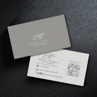 Modern Minimalist Simple Professional Photography  Business Card