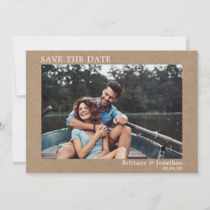Modern Minimalist Simple Save The Date Kraft Card