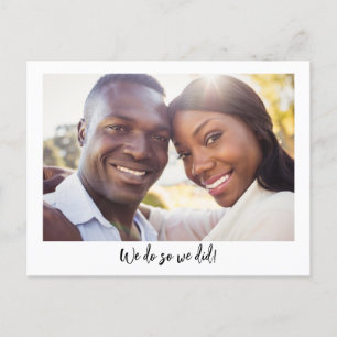 Modern Minimalist Simple Script Photo Elopement   Announcement Postcard