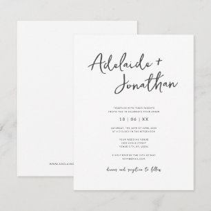 Modern Minimalist Simple Script Wedding Invitation