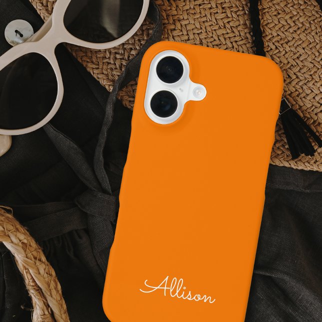 Modern Minimalist Simple Stylish Monogram Script iPhone 16 Case (Creator Uploaded)