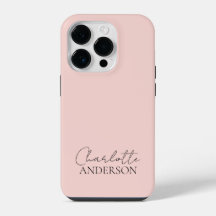 Modern Minimalist Simple Stylish Name Blush Pink