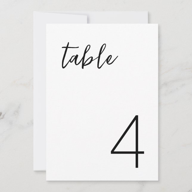Modern Minimalist Simple Table Number (Front)
