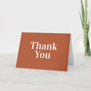Modern Minimalist Simple Terracotta Wedding Thank You Card