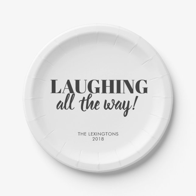 Modern Minimalist Simple Text Paper Plate (Front)