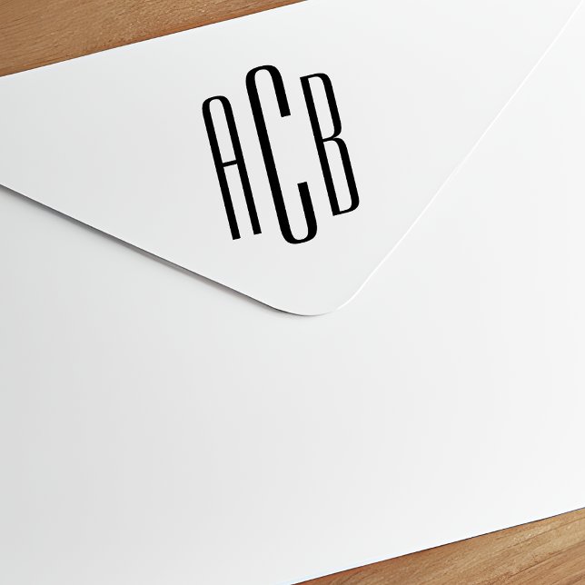 Modern Minimalist Simple Three Letter Monogram Self-inking Stamp (Creator Uploaded)