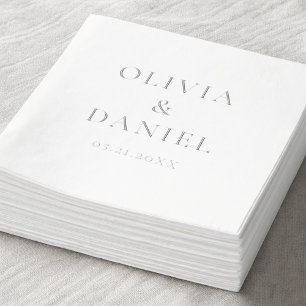 Modern Minimalist Simple Wedding  Foil Napkins