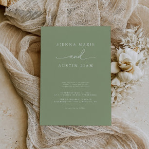 Modern Minimalist Simple Wedding Invitation