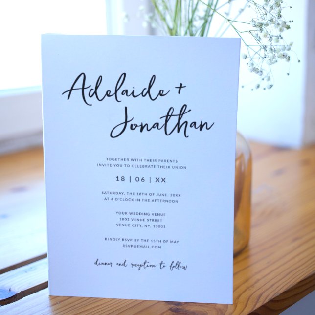 Modern Minimalist Simple Wedding Invitations (Creator Uploaded)