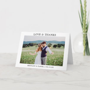 Modern Minimalist Simple Wedding Love Thanks Fold Thank You Card
