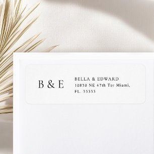 Modern Minimalist Simple Wedding Return Address  Label