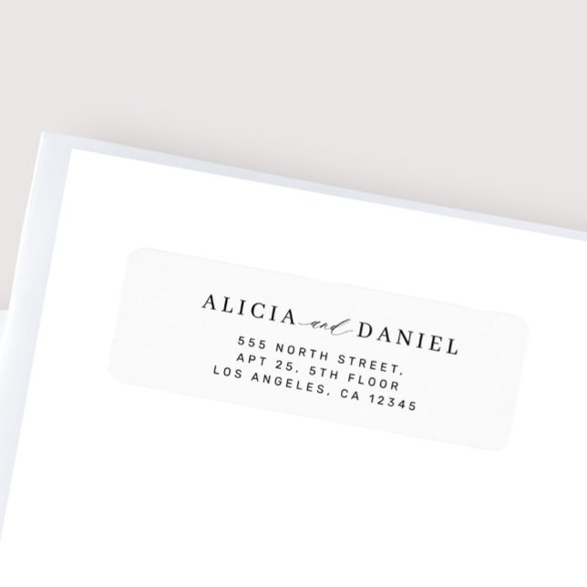 Modern minimalist simple wedding return address label (Creator Uploaded)