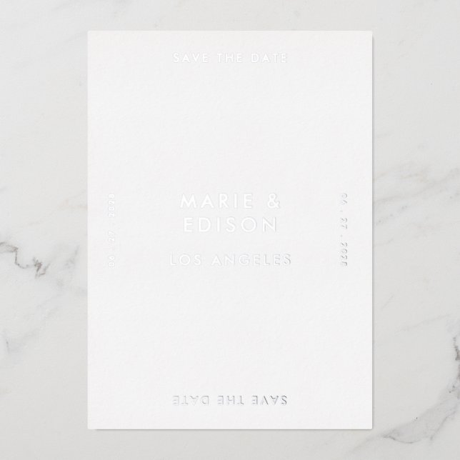 Modern Minimalist Simple Wedding Save the Date (Front)