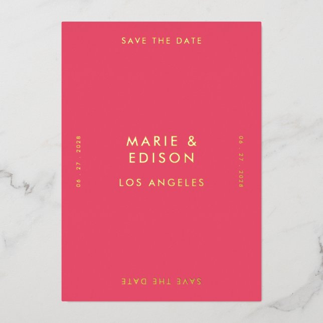 Modern Minimalist Simple Wedding Save the Date (Front)