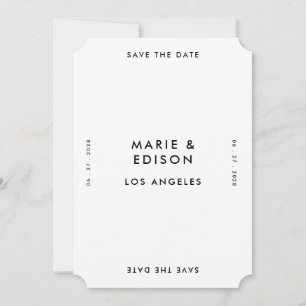 Modern Minimalist Simple Wedding Save the Date Invitation