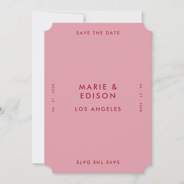 Modern Minimalist Simple Wedding Save the Date Invitation (Front)