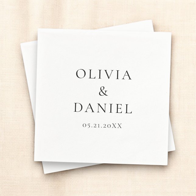 Modern Minimalist Simple White Wedding  Napkin (Creator Uploaded)