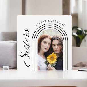 Modern Minimalist Sisters Photo Arch Plaque