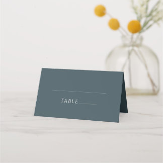 Modern Minimalist Slate Blue Wedding Place Cards