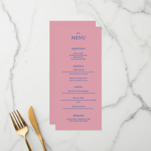 Modern Minimalist Sleek Simple Wedding Menu