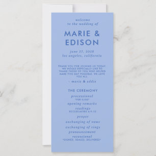 Modern Minimalist Sleek Simple Wedding Program