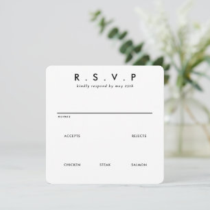 Modern Minimalist Sleek Simple Wedding RSVP Card