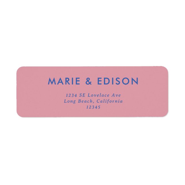 Modern Minimalist Sleek Wedding Return Address Label (Front)