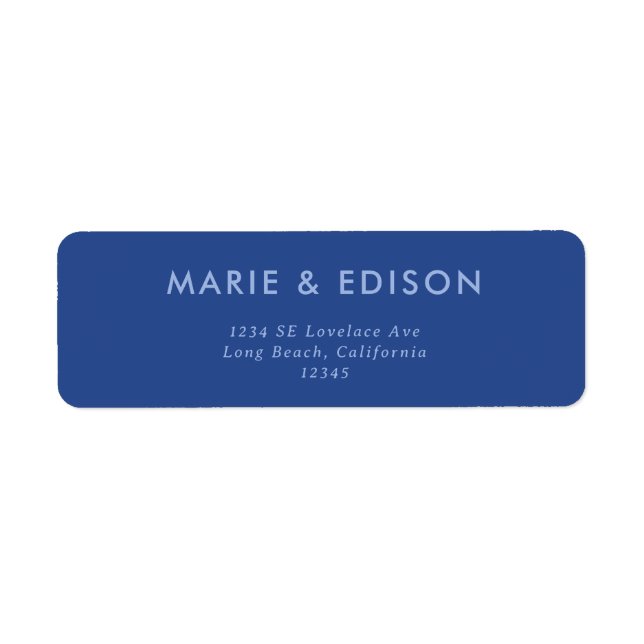 Modern Minimalist Sleek Wedding Return Address Label (Front)