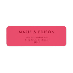 Modern Minimalist Sleek Wedding Return Address Label