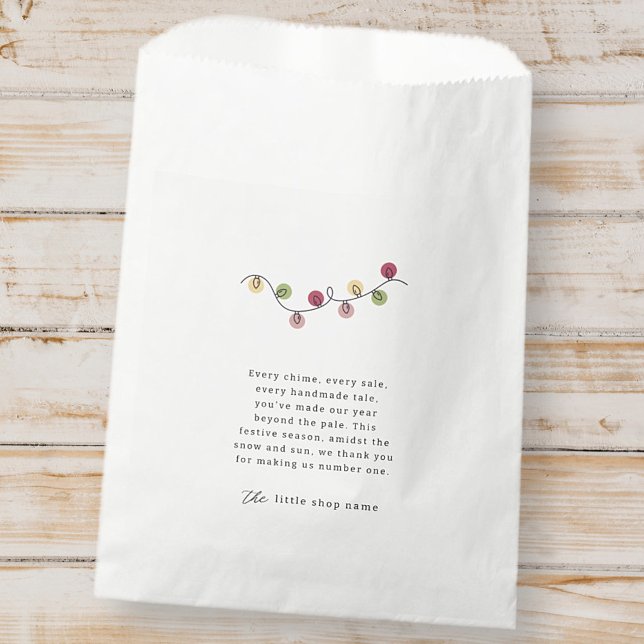 Modern Minimalist Small Business Holiday Thank You Favour Bag (Creator Uploaded)