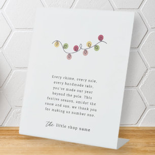 Modern Minimalist Small Business Holiday Thank You Pedestal Sign