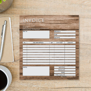 Modern Minimalist Small Invoice Form Business Logo Notepad
