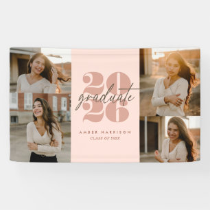 Modern Minimalist Soaring Grad Blush Pink Photo Banner
