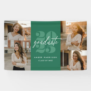 Modern Minimalist Soaring Grad   Green + White Banner