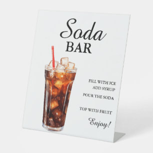 Modern Minimalist soda bar Summer Birthday sig Pedestal Sign