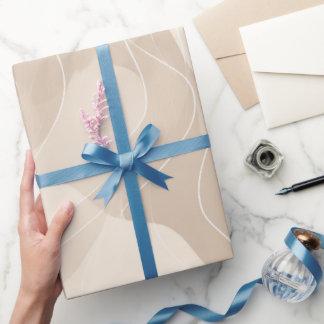 Modern Minimalist Soft Beige Flow Abstract Pattern Wrapping Paper