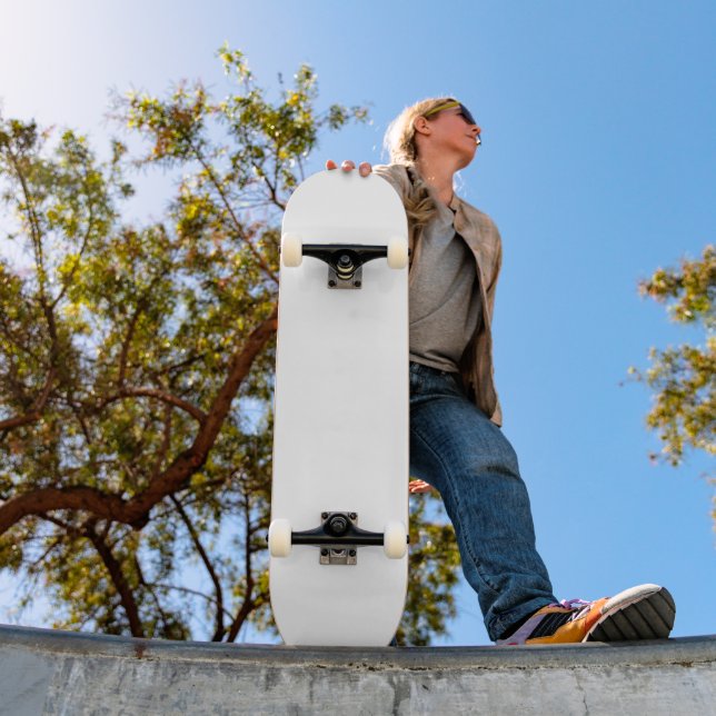 Modern Minimalist Solid White Colour Skateboard (Outdoor 1)