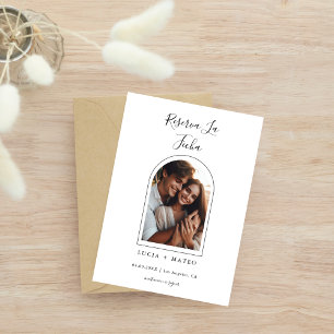 Modern Minimalist Spanish Wedding Photo Save The Date