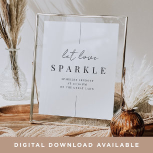Modern Minimalist Sparkler Sendoff Wedding Sign