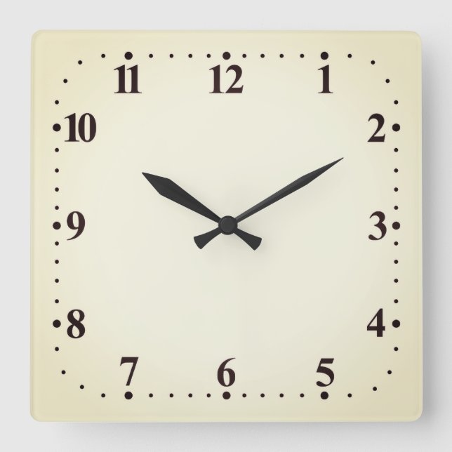 Modern Minimalist Square Acrylic Wall Clock (Front)