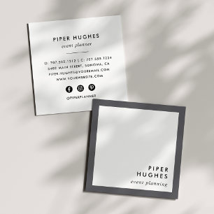 Modern Minimalist Square Business Cards Grey