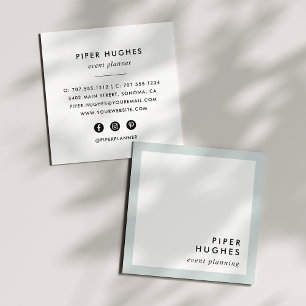 Modern Minimalist Square Business Cards   Mist