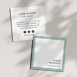 Modern Minimalist Square Business Cards Sage