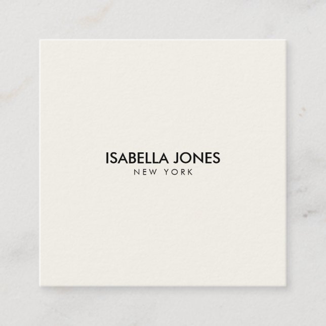 Modern Minimalist Square Kraft Business Card (Front)
