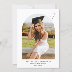 Modern Minimalist Star Arch 5 Photo Graduation Announcement
