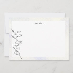 modern minimalist stencil floral card