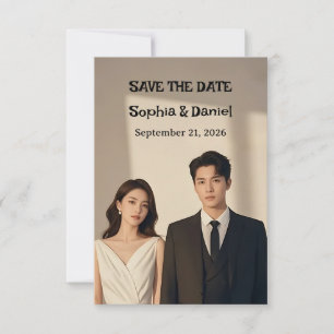 Modern Minimalist Studio Save the Date Photo Card